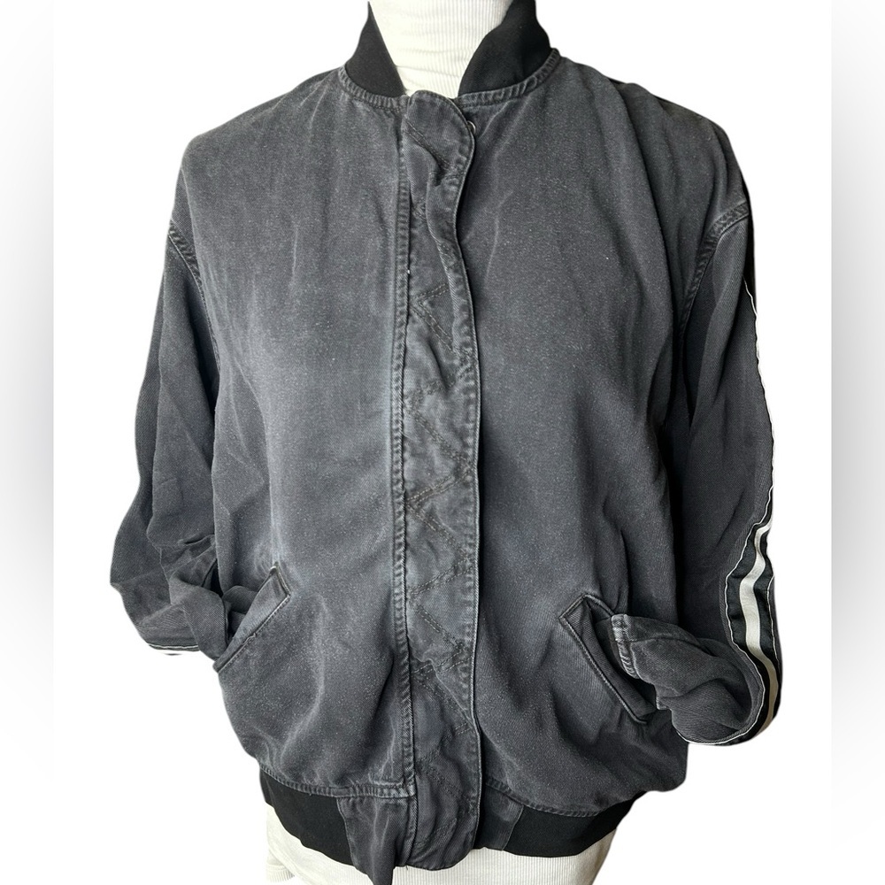 Hudson Womens Nova Varsity Jacket Eashed Black Fu… - image 3